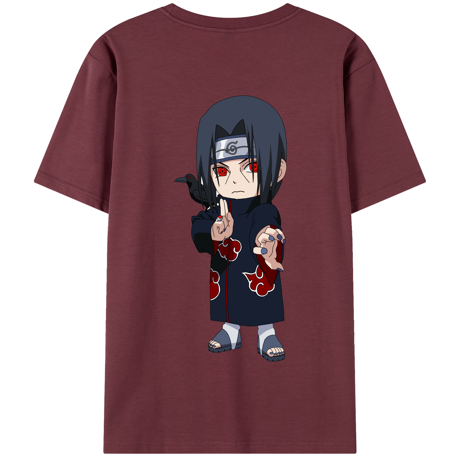 （画像用） NARUTO -ナルト- うちは イタチ Uchiha Itachi 綿100％半袖Tシャツ（背面プリント）